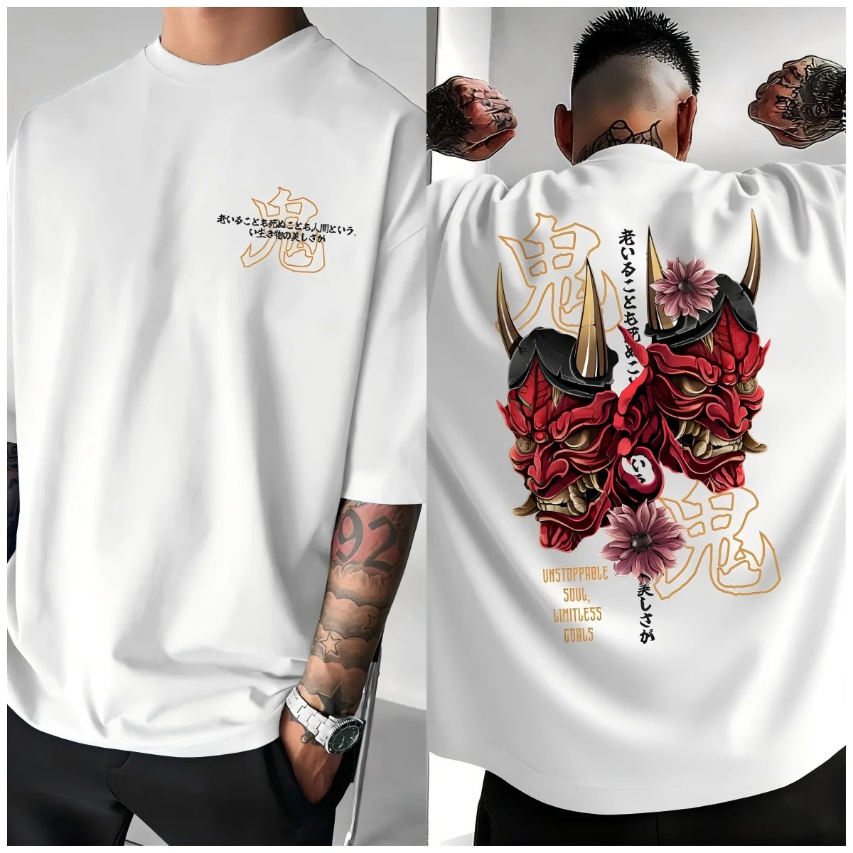 2025 Fashion Men's Summer Ghost Print Soft, Comfortable, Breathable Round Neck T-shirt Outdoor Street Style Top