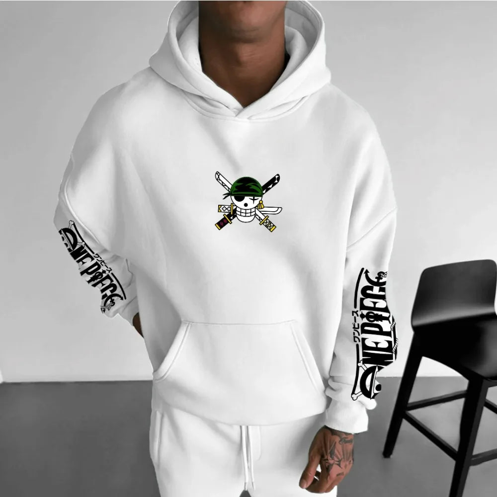 ONE PIECE Men's Hoodie Sweater Roronoa Zoro Japanese Anime Summer Autumn Boy Children's Long Sleeve Hip Hop Parent-Child Wear
