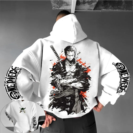 ONE PIECE Men's Hoodie Sweater Roronoa Zoro Japanese Anime Summer Autumn Boy Children's Long Sleeve Hip Hop Parent-Child Wear