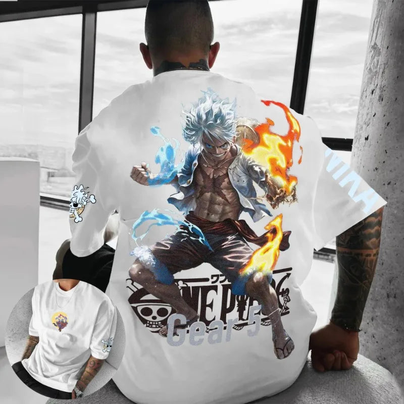 One Piece  2025 Fashion Official Graphic Tee Loose Fit Unisex Cotton T-Shirt Retro Anime Design Straw Hat Pirates Merch