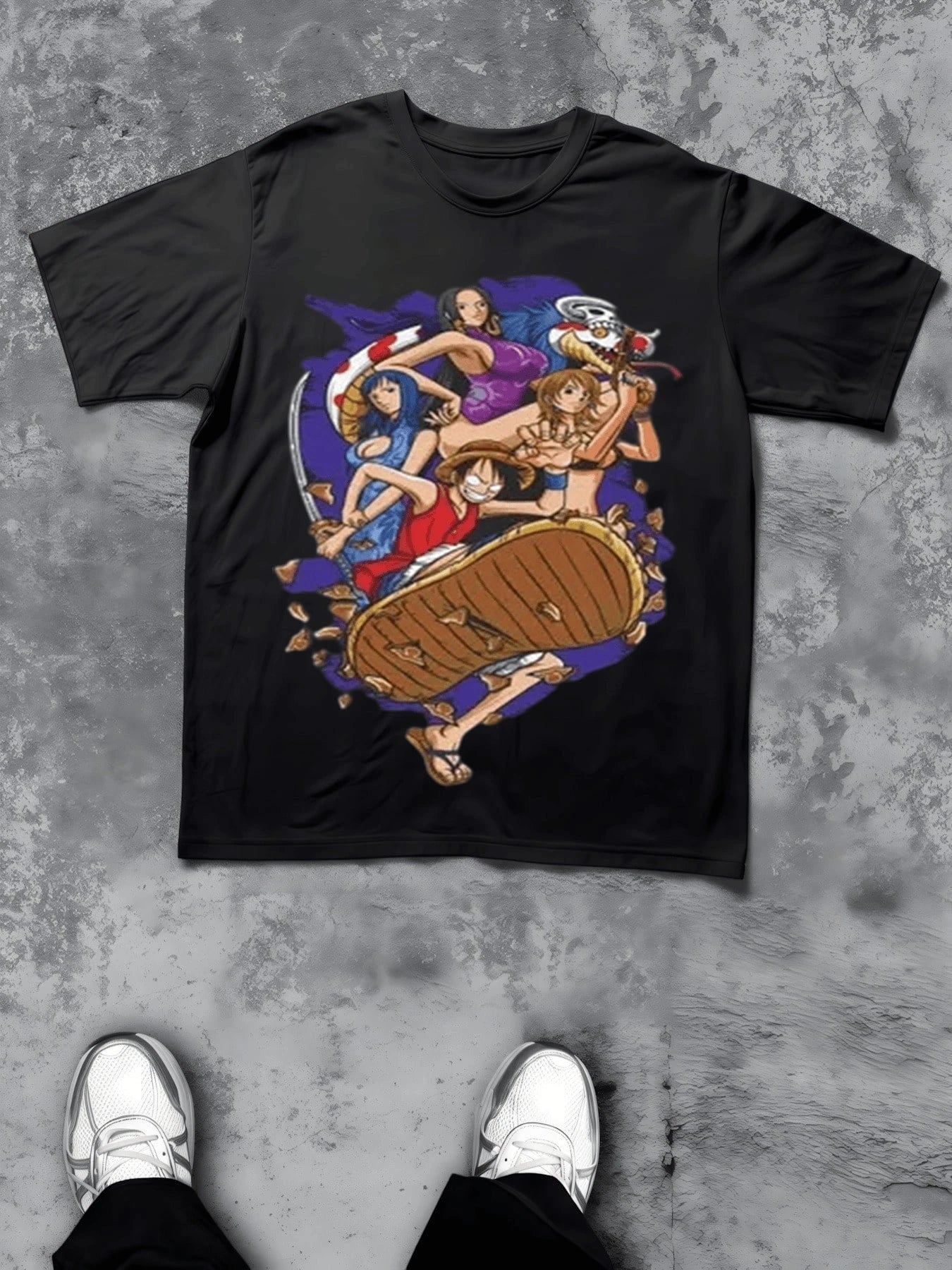 Oversized One Piece Straw Hat Crew Anime T Shirt Men Summer Cotton Loose Streetwear Casual Short Sleeve Graphic Tee Y2k Clothes