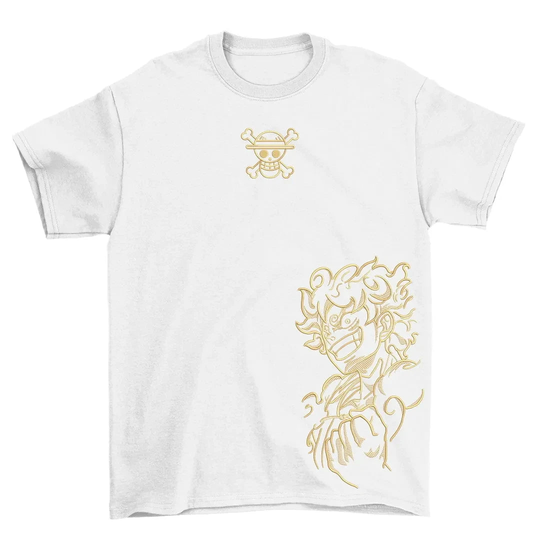 One Piece Anime Tshirt Collection Cotton Tees with Luffy Zoro Skull Pirate Logo Gold Line Art Prints Crew Neck Summer Fashion